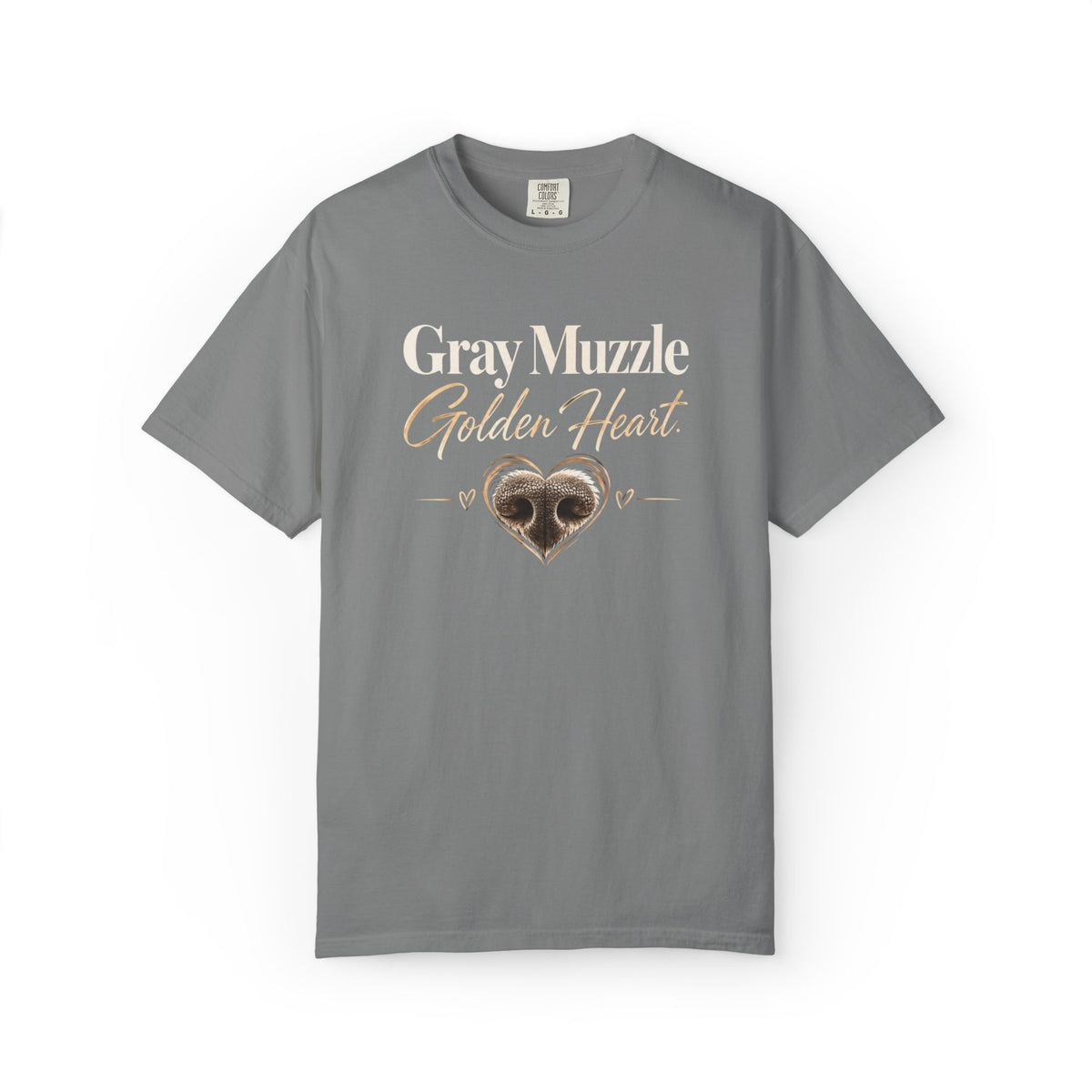 Gray Muzzle. Golden Heart.™ | Senior Dog Comfort Colors® Tee