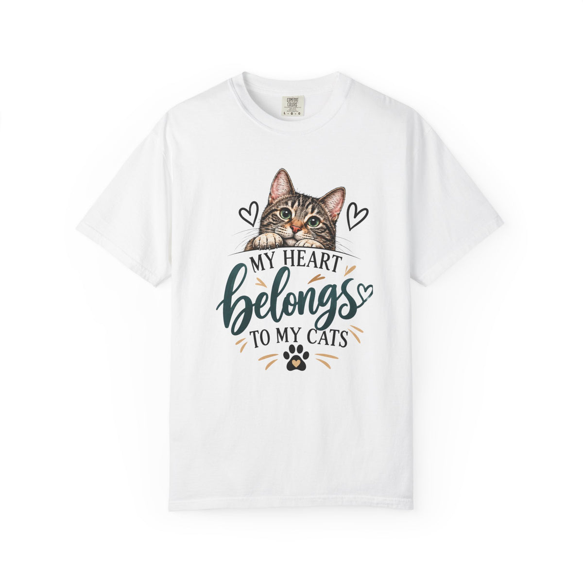 My Heart Belongs to My Cats | Cat Lover Comfort Colors® Tee