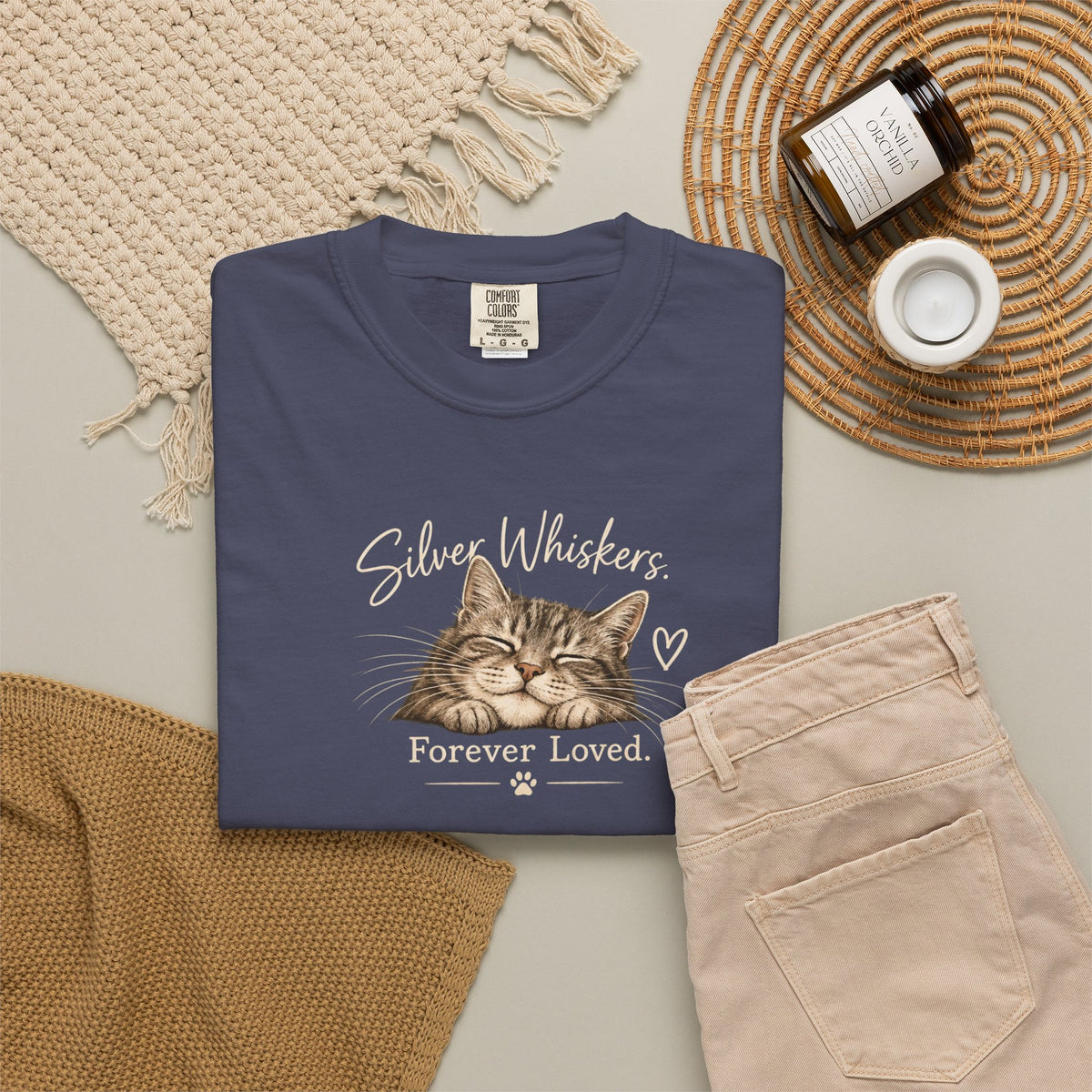 Silver Whiskers. Forever Loved. | Senior Cat Tee