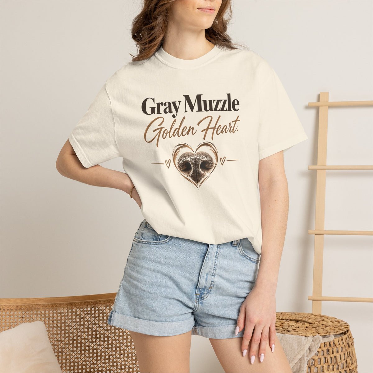 Gray Muzzle. Golden Heart.™ | Senior Dog Comfort Colors® Tee