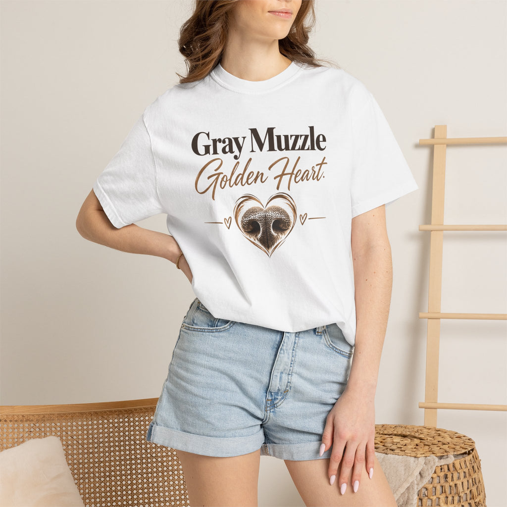 Gray Muzzle. Golden Heart.™ | Senior Dog Comfort Colors® Tee