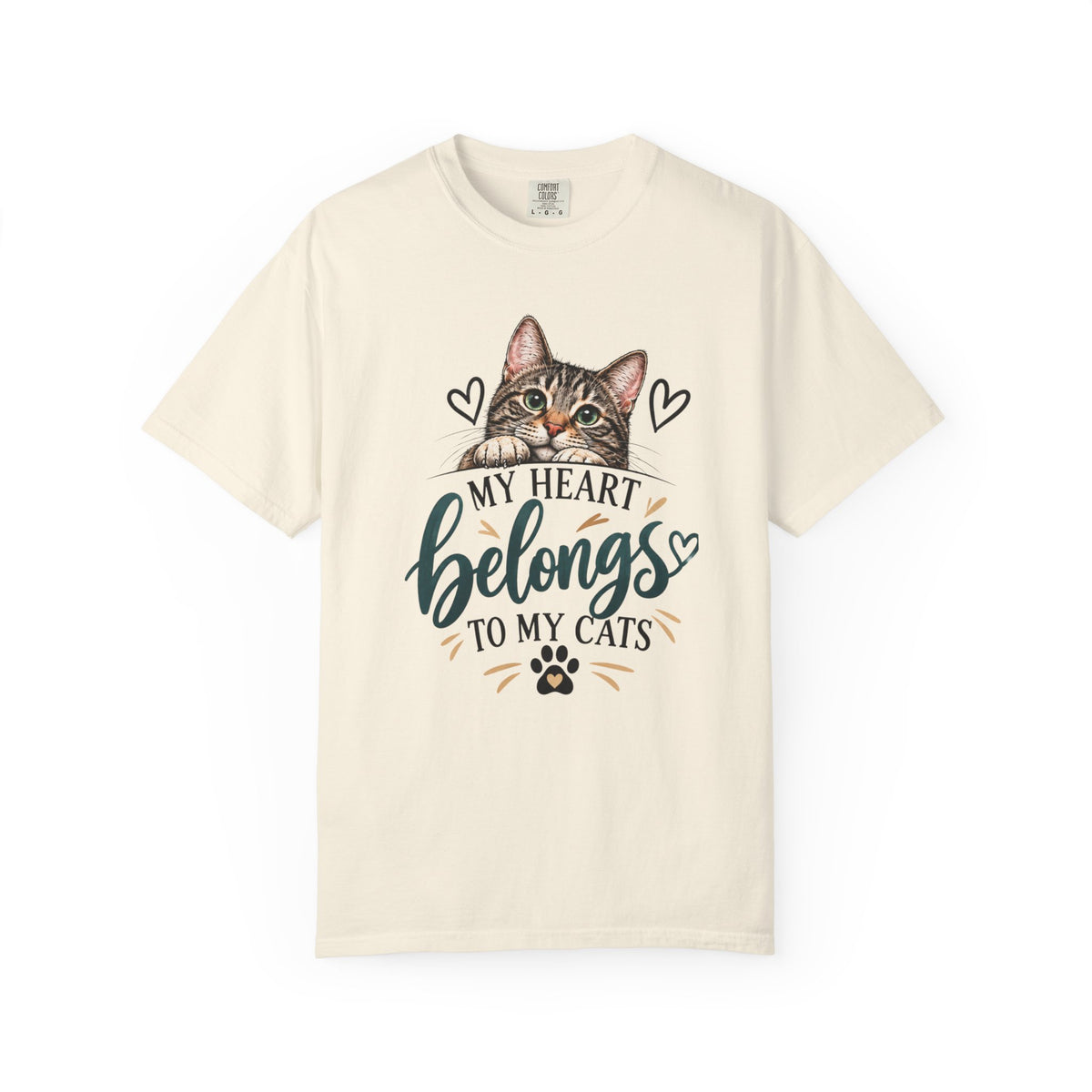 My Heart Belongs to My Cats | Cat Lover Comfort Colors® Tee