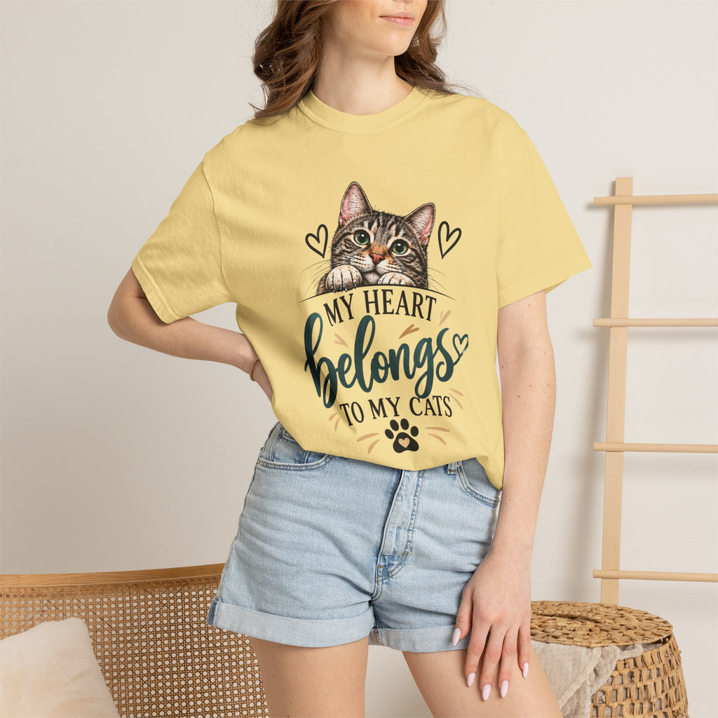 My Heart Belongs to My Cats | Cat Lover Comfort Colors® Tee