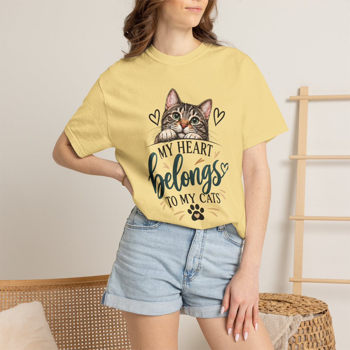 My Heart Belongs to My Cats | Cat Lover Comfort Colors® Tee