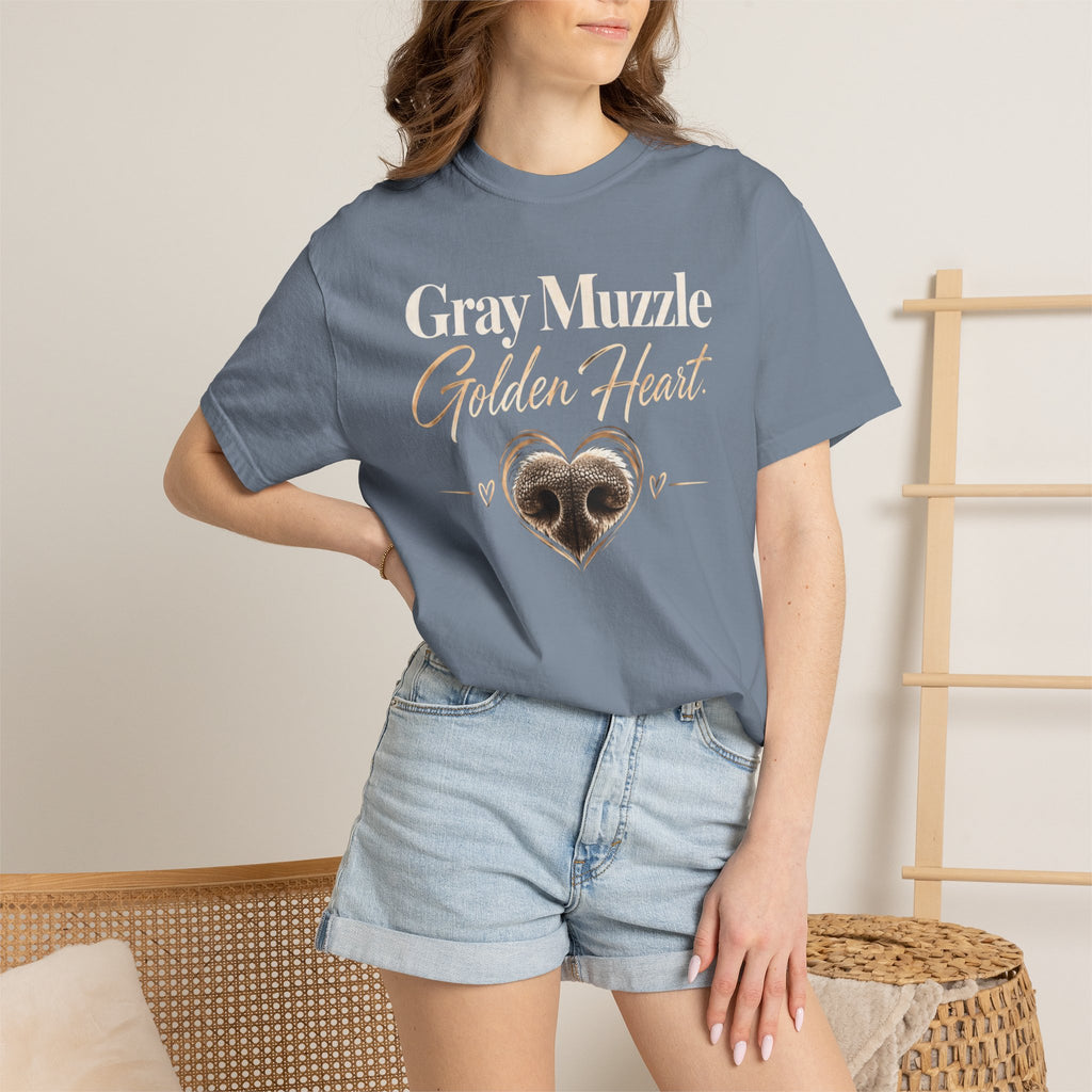Gray Muzzle. Golden Heart.™ | Senior Dog Comfort Colors® Tee