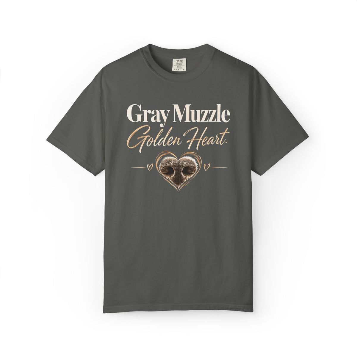 Gray Muzzle. Golden Heart.™ | Senior Dog Comfort Colors® Tee