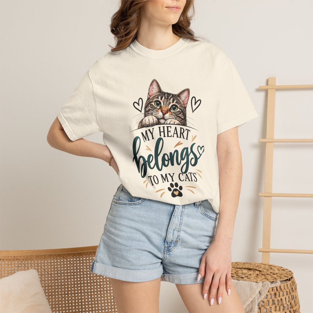My Heart Belongs to My Cats | Cat Lover Comfort Colors® Tee