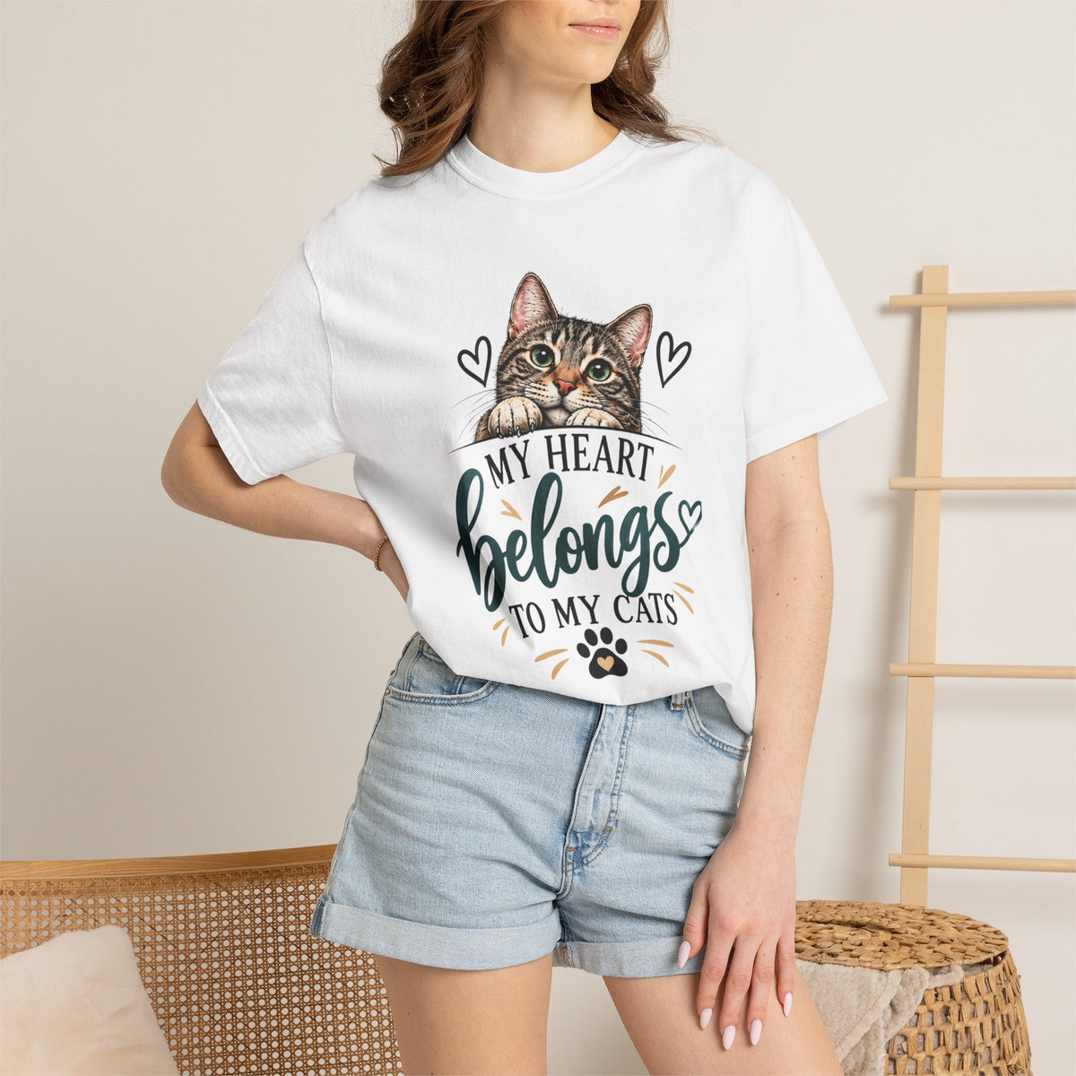 My Heart Belongs to My Cats | Cat Lover Comfort Colors® Tee