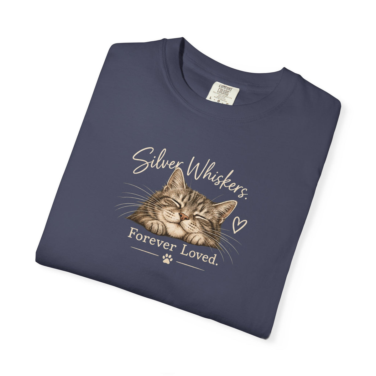Silver Whiskers. Forever Loved. | Senior Cat Tee