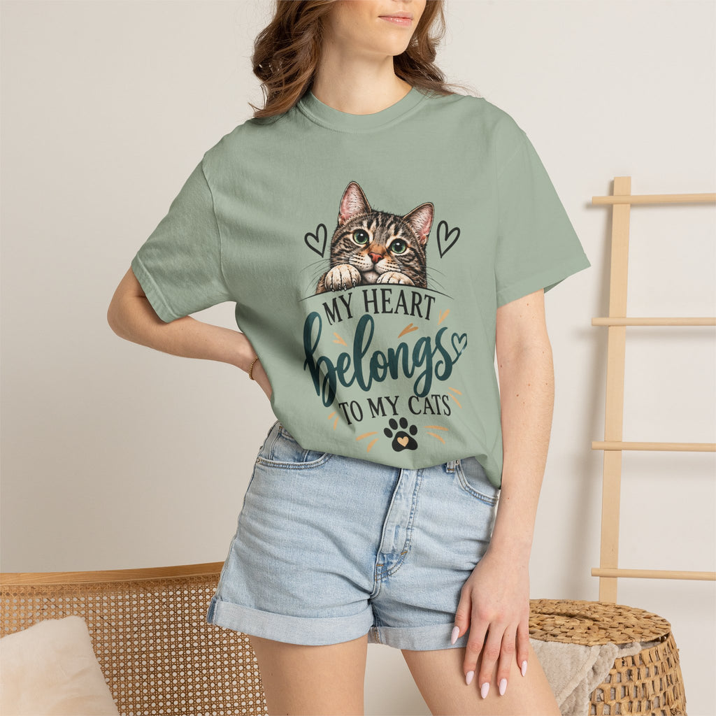 My Heart Belongs to My Cats | Cat Lover Comfort Colors® Tee