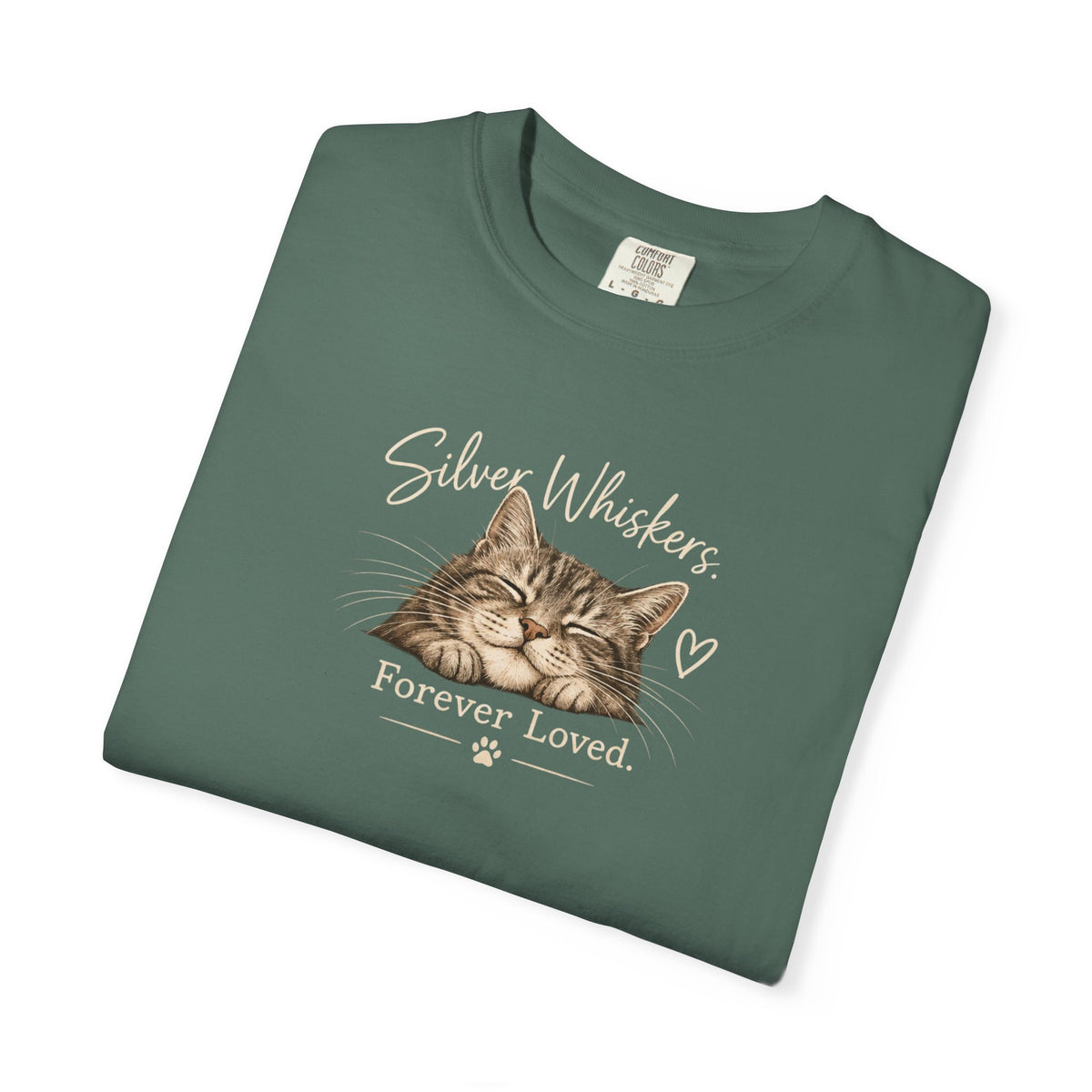 Silver Whiskers. Forever Loved. | Senior Cat Tee