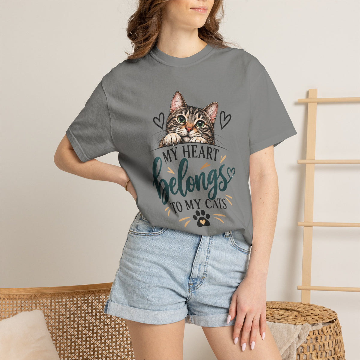 My Heart Belongs to My Cats | Cat Lover Comfort Colors® Tee