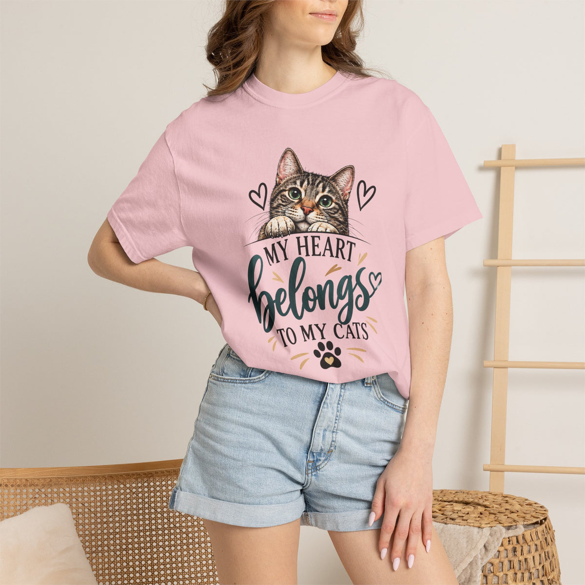 My Heart Belongs to My Cats | Cat Lover Comfort Colors® Tee