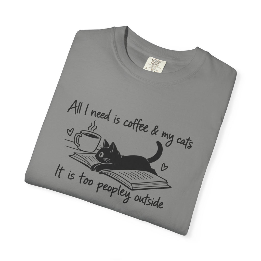 Cat lover tee reading "All I Need Is Coffee and My Cats", photo 4