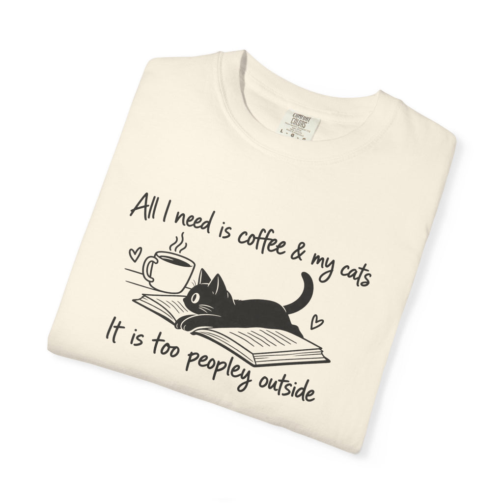 Cat lover tee reading "All I Need Is Coffee and My Cats", photo 2