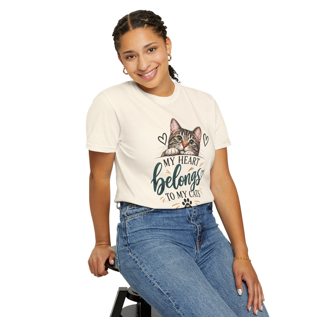 My Heart Belongs to My Cats | Cat Lover Comfort Colors® Tee