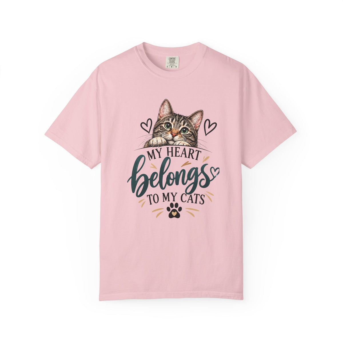 My Heart Belongs to My Cats | Cat Lover Comfort Colors® Tee
