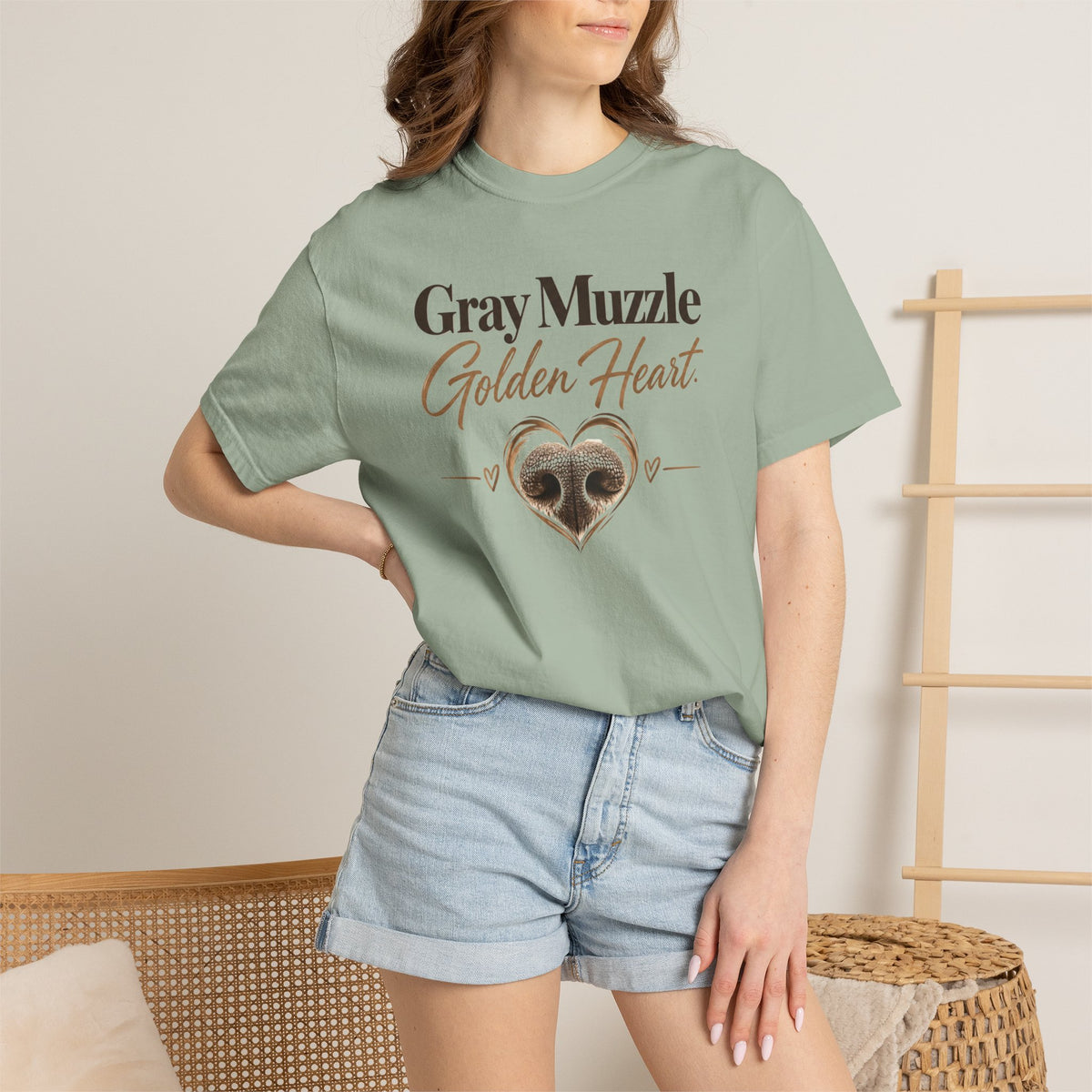 Gray Muzzle. Golden Heart.™ | Senior Dog Comfort Colors® Tee