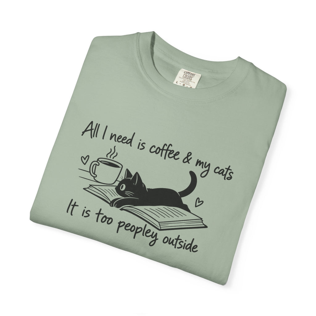 Cat lover tee reading "All I Need Is Coffee and My Cats", photo 3