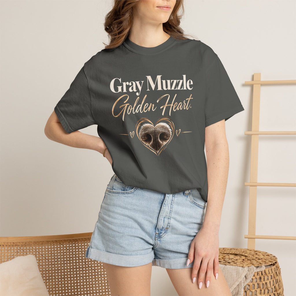 Gray Muzzle. Golden Heart.™ | Senior Dog Comfort Colors® Tee