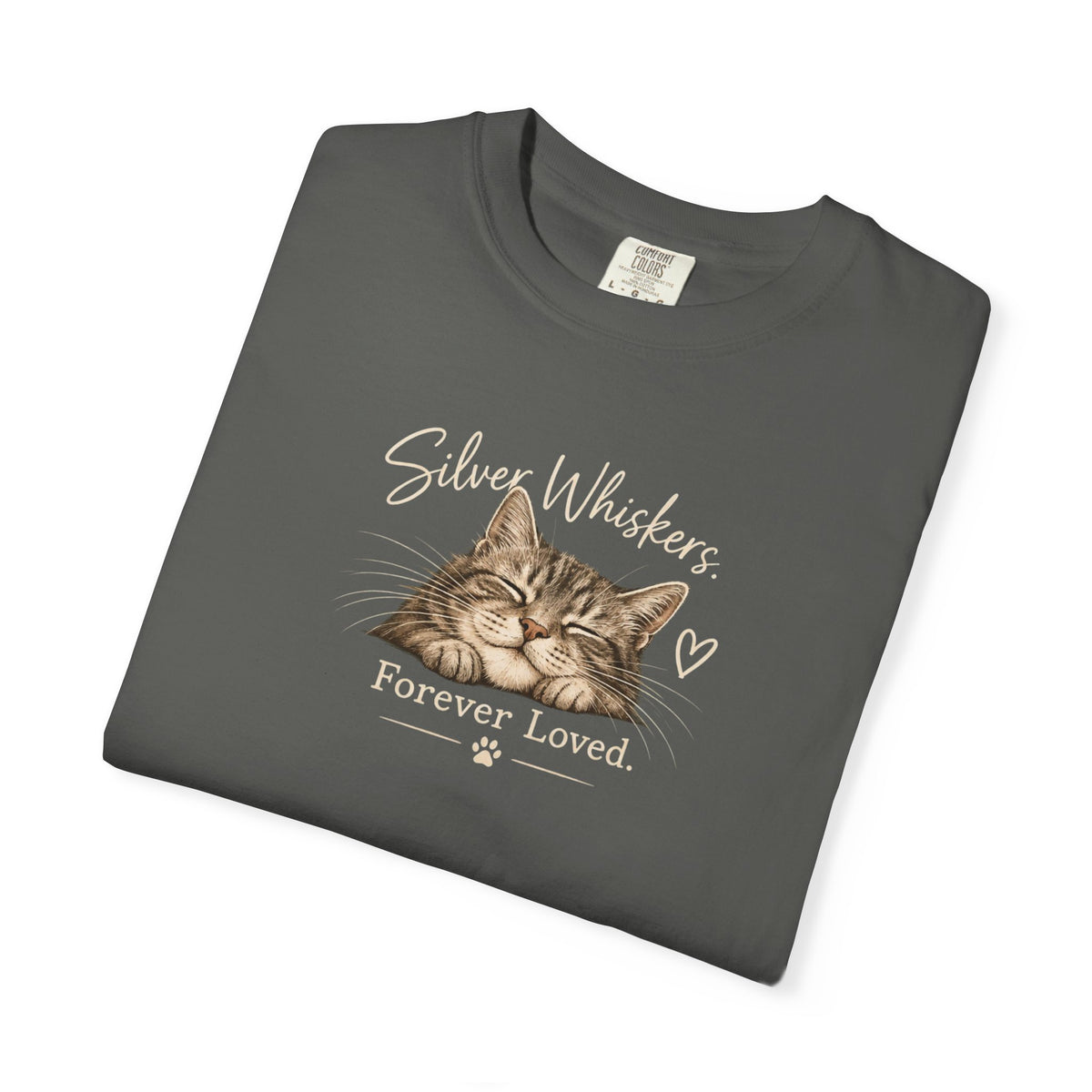 Silver Whiskers. Forever Loved. | Senior Cat Tee
