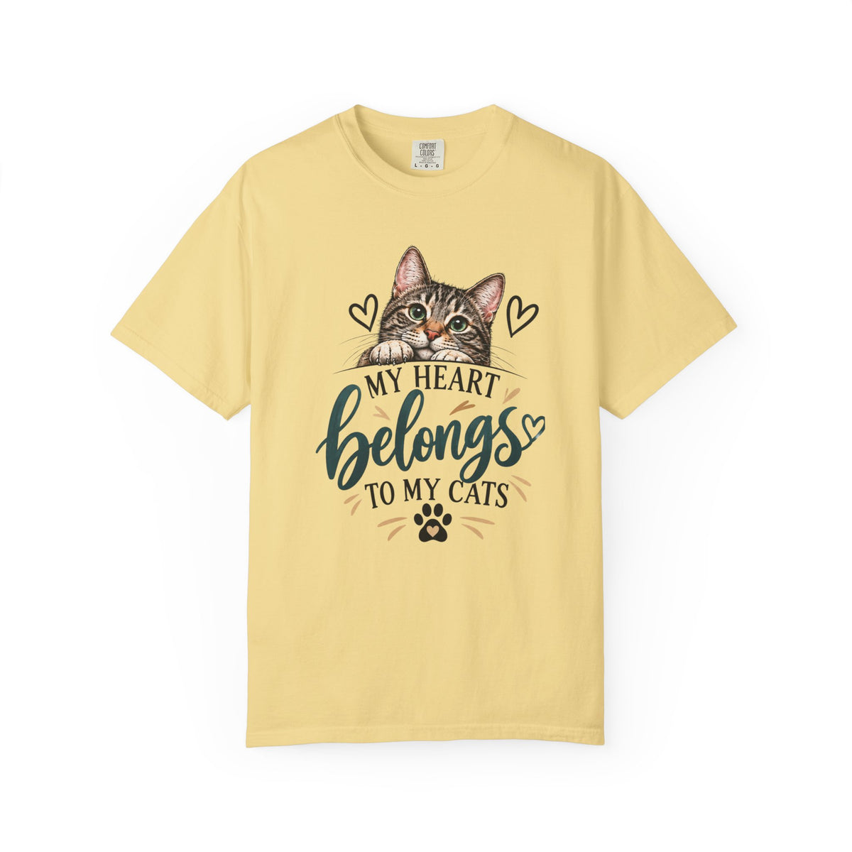 My Heart Belongs to My Cats | Cat Lover Comfort Colors® Tee