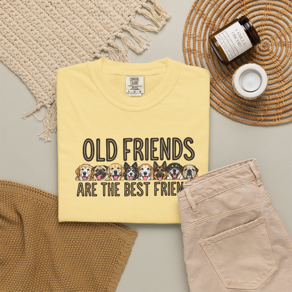 Senior dog tee reading "Old Friends Are the Best Friends", photo 8