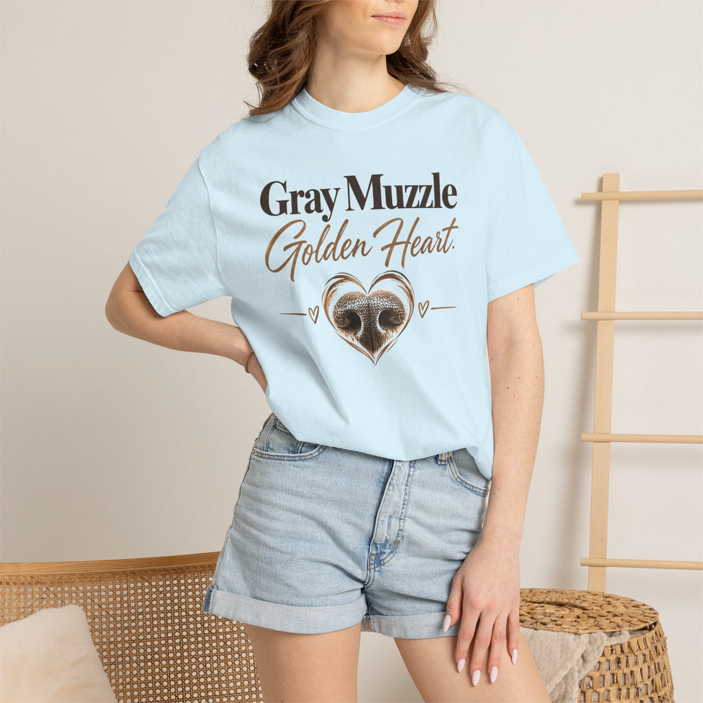 Gray Muzzle. Golden Heart.™ | Senior Dog Comfort Colors® Tee